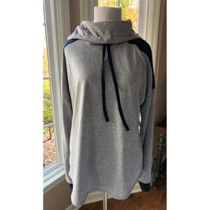 Vince Camuto Womens Grey Cowl Neck Drawstring Long Sleeve Sweatshirt Top L G